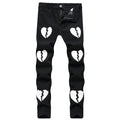 Black broken heart jeans